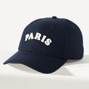 Anthropologie Wanderlust PARIS Women's Cap Dark Navy NWT